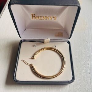 Singular Gold Hoop replacement Earring, lost and found- 1  1/2” Fine Jewelry